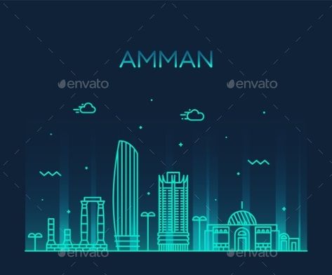 Amman Skyline Jordan Vector #AD #Skyline, #PAID, #Amman, #Vector, #Jordan Skyline Illustration, Jordan Amman, City Graphic, Design Textile, Amman, Abstract Design, Vector Illustration, Jordan, Neon Signs