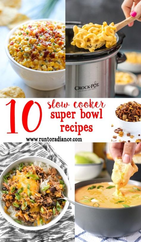 10 Slow Cooker Super Bowl Recipes Super Bowl Crockpot, Slow Cooker Super Bowl Recipes, Easy Superbowl Appetizers, Super Bowl Food Crockpot, Superbowl Party Food Easy, Appetizers Crockpot, Superbowl Foods, Super Bowl Food Easy, Superbowl Recipes