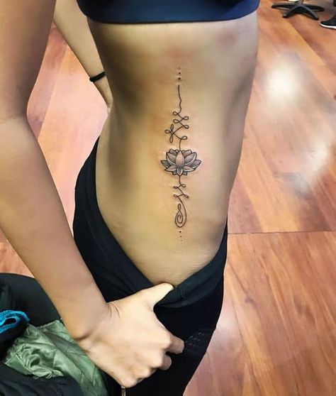 Top 104 Best Unalome Tattoo Ideas - [2020 Inspiration Guide] Lotusblume Tattoo, Flower Side Tattoo, Tattoo Sonne, Buddhist Tattoo, Yoga Tattoos, Polynesian Tattoos, Unalome Tattoo, Geometric Tattoos, Disney Tattoo