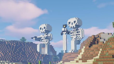 Minecraft Stuff | Minecraft Build Idea | Minecraft Amazing World | Minecraft Statue Skeleton Statue, Minecraft Statues, Minecraft Structures, Minecraft Pictures, Minecraft Castle, Minecraft Medieval, Minecraft Room, Cute Minecraft Houses, Minecraft Plans