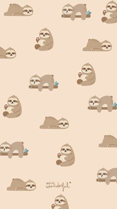 Sloth Art, Iphone Wallpaper Kawaii, Funny Iphone Wallpaper, Wallpaper Doodle, Mr Wonderful, Apple Watch Wallpaper, Watch Wallpaper, Pretty Wallpapers Backgrounds, Cute Animal Drawings