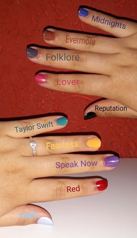 Tswift Eras Nails, How To Make A Heart Out Of Gum Rapers, Eras Tour Music Video Outfits, Lover Era Earrings, Taylor Swift Nails Era Tour, Era Your Nails, Taylor Era Nails, Taylor Swift Nails Inspired Easy, Eras Inspired Nails