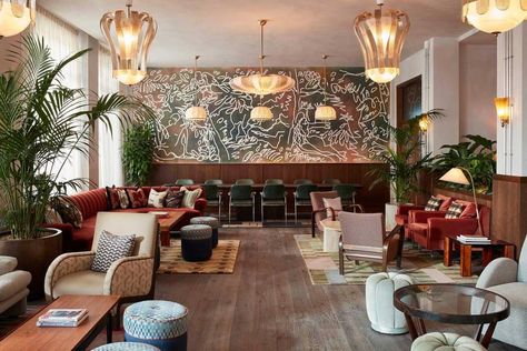 Hotel Hoxton, Eclectic Maximalism, Berlin Hotel, Upholstered Banquette, The Hoxton, Grand Budapest Hotel, Mini Bars, Deposit Box, Shot List