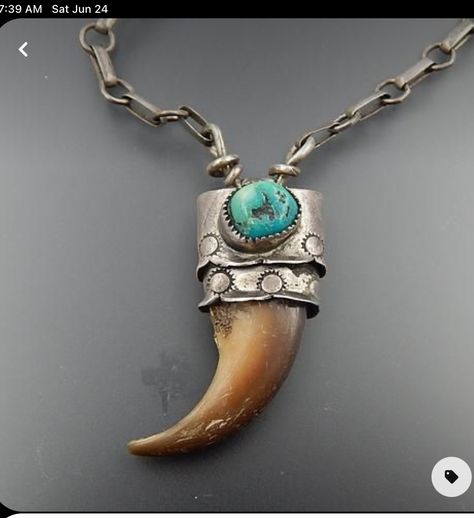 Turquoise Jewelry Necklace, Collar Hippie, Bear Claw Necklace, Silver Jewelry Cleaner, Dolphin Jewelry, Claw Necklace, Bear Claw, Silver Diamond Necklace, Silver Rings With Stones