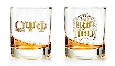 Bad Bananas BBGreek Omega Psi Phi Fraternity Paraphernalia - 11oz Set of 2 Drinking Rocks Glasses - Sons of Blood and Thunder - Official Vendor Thunder Design, Fraternity Gifts, Omega Psi Phi Fraternity, Drinking Glasses Set, Omega Psi Phi, Whiskey Glasses, Sorority And Fraternity, Drinking Glass, Drinking Glasses