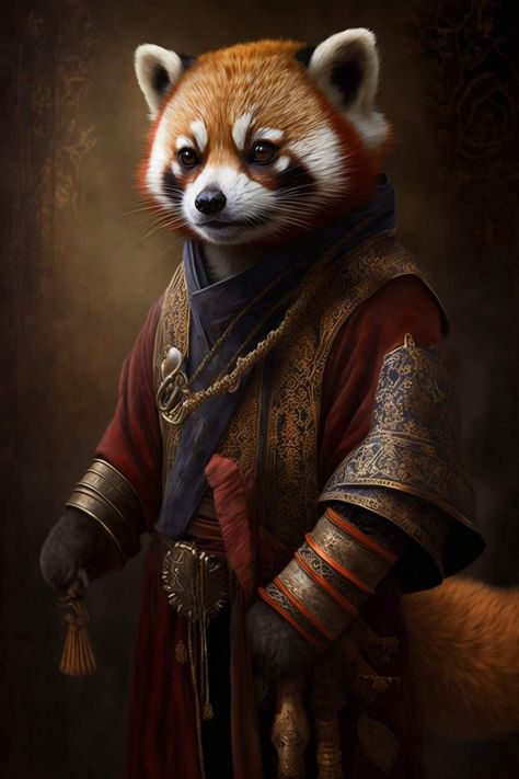 Red Panda Dnd Character, Red Panda Character Design, Red Panda Character, Mouse Guard, Trash Pandas, 3d Art Drawing, Animal Anatomy, Trash Panda, Music Guitar