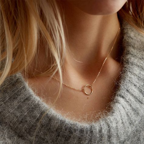 Gold Simple Necklace, Multilayered Necklace, Gold Circle Necklace, Gold Necklace Simple, Choker Pendant, Gold Disc, Dainty Gold Necklace, Gold Circle, Gold Necklace Women