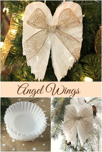 Christmas Angel Crafts, Christmas Angel Ornaments, Christmas Hacks, Coffee Filter, Christmas Ornament Crafts, Christmas Deco, Homemade Christmas, Xmas Crafts, Christmas Crafts Diy