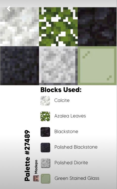 Minecraft Block Palette Diorite, White Block Palette Minecraft, Minecraft Path Block Palette, Minecraft Pallete Blocks, Minecraft Deep Slate Palette, Deep Slate Minecraft, Minecraft Blackstone Palette, Minecraft Stone Palette, Dark Minecraft Palette