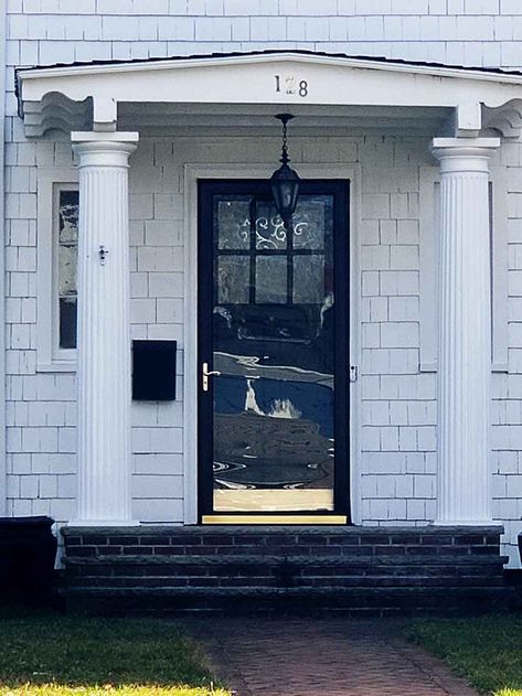 Storm Doors versus Curb Appeal - OldHouseGuy Blog Front Door With Storm Door Ideas, Black Front Door With Storm Door, Black Storm Door, Aluminum Storm Doors, Wood Storm Doors, Glass Storm Doors, Beautiful Front Doors, Stained Doors, Storm Doors