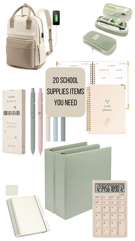 20 Back to School Items You need. Neutral Asesthetic. All Items on amazon. Earthy School Supplies, Amazon Back To School Must Haves, Neutral School Supplies, Amazon School Supplies, Aesthetic Back To School Supplies, School Essentials Aesthetic, Cute School Supplies Aesthetic, School Supplies Aesthetic, 2000s Fits