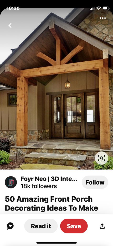 Timber Frame Porch Front Entry, Front Porch Deck, Timber Frame Porch, Porch Gazebo, House Front Porch, Porch Posts, Cottage Exterior, Side Porch, Colorado Homes