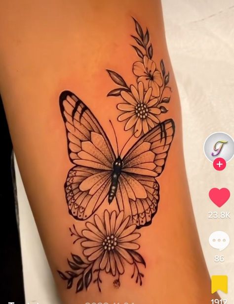 Dark Skin Tattoo, Floral Mandala Tattoo, Beautiful Flower Tattoos, Floral Tattoo Sleeve, Tattoos For Black Skin, Forearm Tattoo Women, Butterfly Tattoo Designs, Cute Tattoos For Women, Arm Tattoos For Women