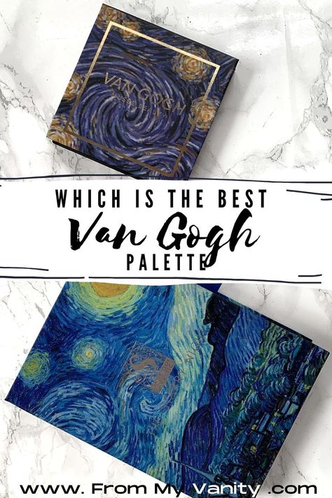 BATTLE OF THE VAN GOGH PALETTES: Storybook Cosmetics Starry Night Palette VS Musee Beauty Van Gogh Palette - From My Vanity Van Gogh Palette Color Schemes, Van Gogh Colour Palette, Van Gogh Makeup, Themed Makeup Palletes, Van Gogh Makeup Art, Beauty Van, Storybook Cosmetics, New Eyeshadow Palettes, Starry Night Painting