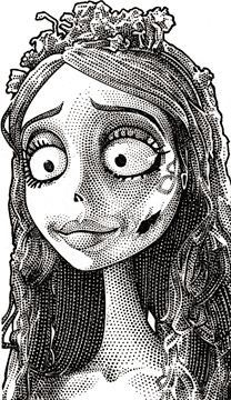 Emily; the corpse bride <3 Tim Burton Drawings, Emily Corpse Bride, Nightmare Before Christmas Drawings, Tim Burton Corpse Bride, Tim Burton Characters, Tim Burton Style, Stippling Art, Tim Burton Art, Tim Burton Films