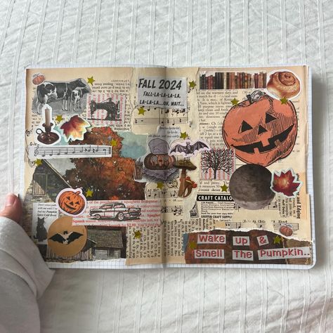 Yesterday’s journal inspired by the Trader Joe’s fearless flyer I picked up - I used to love using their flyers in college when I first started journaling, they have the cutest illustrations 🎃 Scrap Journaling Ideas, Book Journal Inspiration, Halloween Journal Ideas, Junk Journals Ideas, Scrap Journal Ideas, Halloween Journaling, Journal Pages Ideas, Creative Journal Ideas, Journal Illustrations