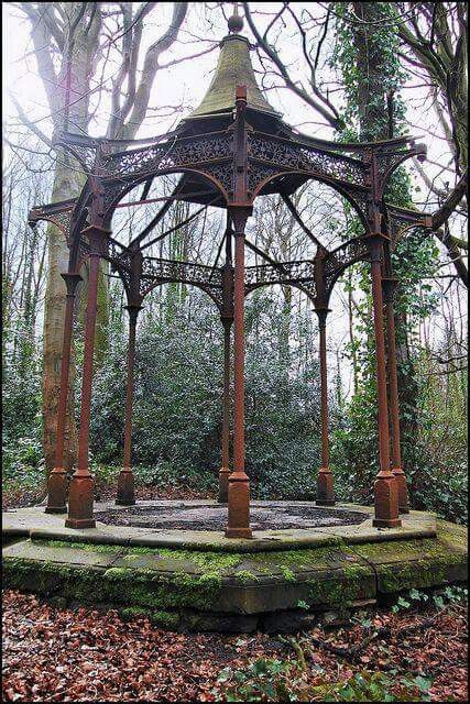 Gothic Gazebo in a Gothic Garden Small Gazebo, Pool Pergola, Gothic Garden, Victorian Architecture, Diy Pergola, Garden Structures, Abandoned Buildings, Victorian Gothic, Abandoned Houses