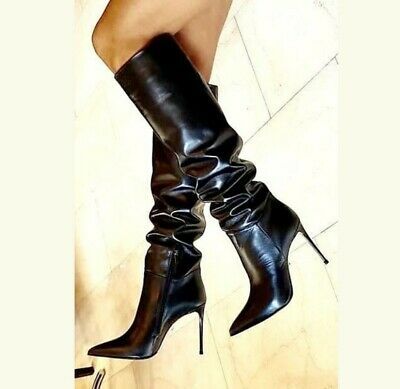 Black Knee Length Boots, High Thigh Boots, High Heels Boots, Hot Boots, Leather Boots Heels, Thigh High Boots Heels, Stiletto Boots, Beautiful Boots, Heels Boots