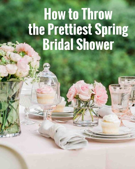 How to Throw the Prettiest Spring Bridal Shower | Martha Stewart Weddings - Amanda S. Gluck, founder of the style blog Fashionable Hostess, is sharing her best tips for throwing the perfect spring bridal shower. Amanda has styled some pretty amazing brunches, dinner parties, showers, and more so she definitley knows a thing or two about hosting a chic party! Click through for serious inspiration—from floral ideas to décor to menu suggestions. Fashionable Hostess, Garden Bridal Showers, Spring Bridal Shower, Bridal Shower Tables, Bridal Shower Flowers, Bridal Shower Inspiration, Bridal Shower Centerpieces, Bridal Shower Food, Spring Shower