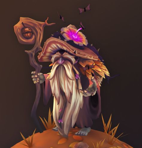 Mushroom Folk, Mushroom Things, Old Wizard, Dnd Druid, Make A Character, Creature Artwork, Fairy Artwork, Game Character Design, Mushroom Art