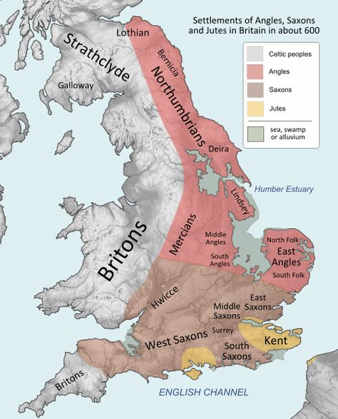 The post-Roman peoples of Britain. | 21 Maps That Will Change How You Think About Britain British Kingdom, Saxon History, Anglo Saxon History, Map Of Britain, Sejarah Kuno, History Of England, Uk History, Empire Romain, Historia Universal