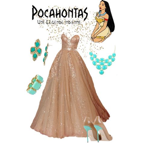 Pocahontas Inspired Outfits, Pocahontas Disneybound, Disney Bridesmaids, Gown Outfit, Stile Harry Potter, Disney Character Outfits, Beautiful Evening Gowns, Disney Princess Outfits, Movie Inspired Outfits