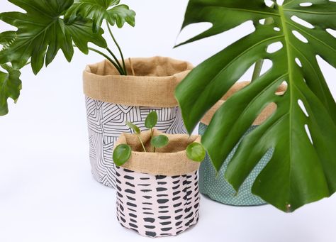 Just Keep Growing - How to Make Your Very Own DIY Fabric Planters - peppermint magazine Fabric Planters, Harvest Crafts, Fabric Plant, Good In The World, Plant Pot Covers, Diy Cans, Wool Projects, Easy To Sew, Finders Keepers