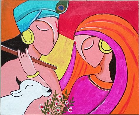 Inspired by Shivangi Sah Shivangi Sah Painting, Radha Krishna Abstract Painting, Krishna Abstract Painting, Radha Krishna Abstract, Shivangi Sah, Krishna Abstract, Mandala Arts, Canvas Painting Diy, Radha Krishna