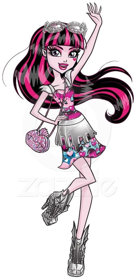 Monster High: Draculaura! Draculaura is the daughter of Dracula. Unlike most vampires, she is vegan and prefers not to drink blood. She is incredibly sweet and friendly, and always eager to make others happy. Her pet is a bat named Count Fabulous. Monster High Wiki, Boo York, Ghoul School, Tae Bo, Monster High School, Arte Monster High, Monster High Pictures, Moster High, Catty Noir