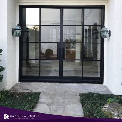 Home - Wrought Iron & Steel Doors by Cantera Doors Black Exterior Doors, Steel Doors And Windows, Steel Front Door, Custom Wood Doors, Porch Doors, Custom Doors, Door Glass Design, Wrought Iron Doors, Scroll Work