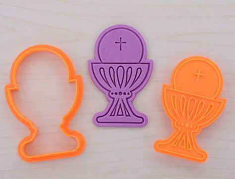 Chalice Cookies Decorated, First Communion Cookies Girl, Holy Communion Cookies, Communion Sugar Cookies Girl, Holy Communion Cake Topper, Communion Cookies, Bakeware, Gum Paste, First Communion