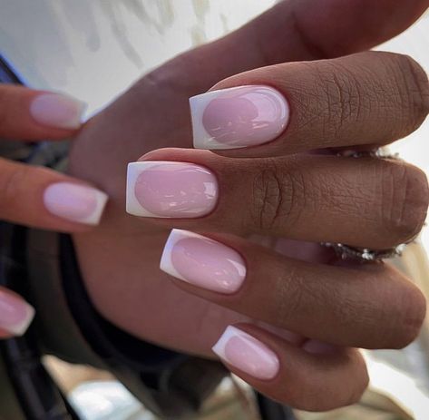 Nail Jelly, Blush Pink Nails, Square French, Nail Goals, Makeup Nails Designs, French Manicure Nails, One Color Nails, Nail Designs Valentines, Work Nails