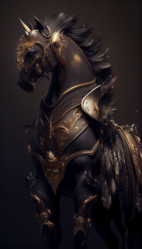 Warhorse Concept Art, Undead Horse Art, Horse Monster Art, Horses In Armor, Dnd Horse, Horse Concept Art, Horse With Armor, Armored Horse, Horse Dragon