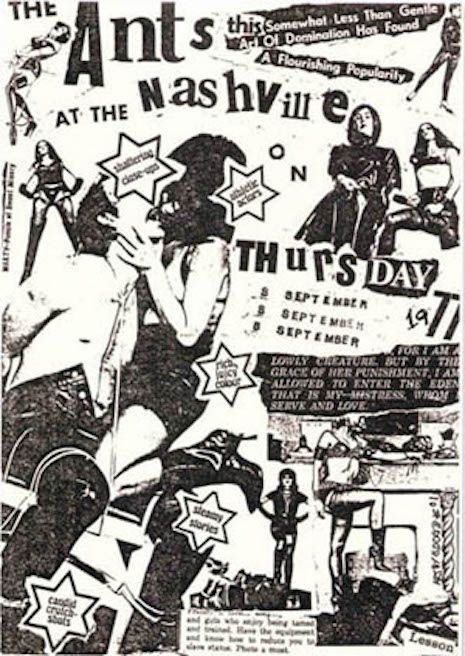 Adam and the Ants show poster for The Nashville, September 1977 Punk Moodboard, Punk Typography, Punk Graphic Design, Punk Zine, Punk Collage, Pretty Punk, 70s Punk, Kentish Town, Adam Ant