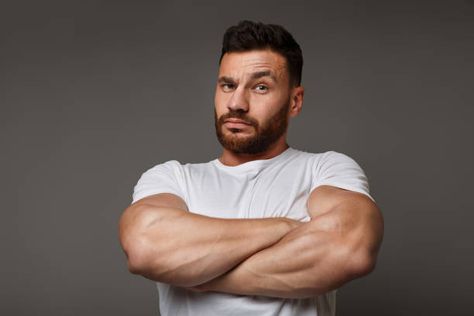 Fitness Portrait, Crossed Arms, Male Torso, Bodybuilders Men, Arm Muscles, Athletic Body, Big Muscles, Drawing Stuff, Tough Guy