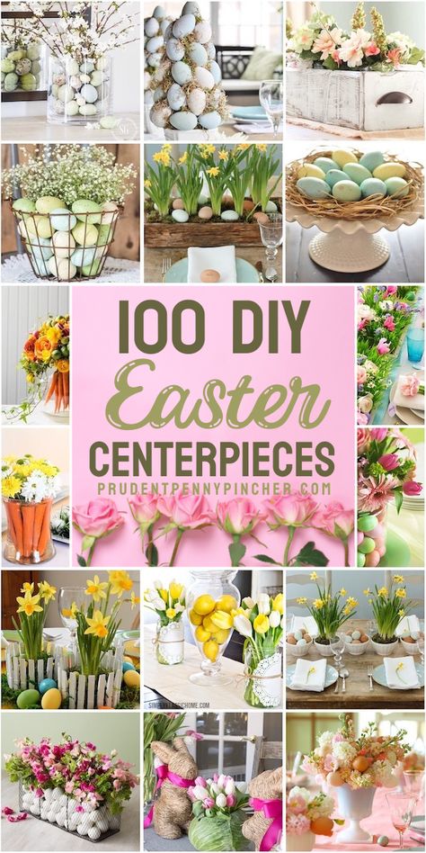 Brighten up your table for Spring with one of these elegant DIY Easter centerpieces. From rustic to farmhouse centerpiece ideas, there's a lot of inspiration for Easter table decorations. Deco Table Champetre, Diy Easter Centerpieces, Easter Centerpieces Diy, Diy Osterschmuck, Spring Floral Arrangements, Easter Tablescapes, Diy Ostern, Easter Floral, Easter Decorations Outdoor