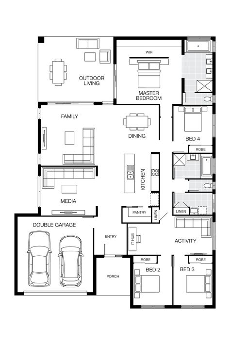 Philippine House, Property Layout, Floor Plans And Layouts, 3 Bedroom House Plans, Modern Bungalow House Design, Unique House Plans, Courtyard House Plans, Modern Bungalow House, Building House Plans Designs