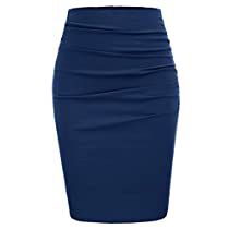 Check this deal out on Amazon Bodycon Pencil Skirt, Business Skirt, Navy Marine, Work Skirts, Ruched Skirt, Elegante Casual, Womens Pencil Skirts, Wear To Work, Casual Skirt