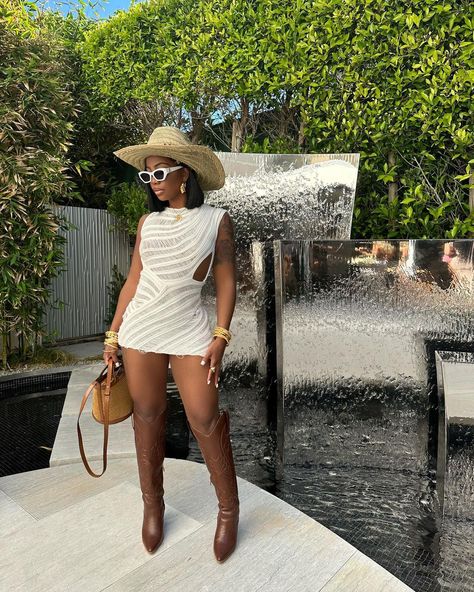 Dearra Taylor Outfits, De'arra Outfits, Breakfast Outfit, Dearra Taylor, Chic Mini Dress, Taylor Outfits, Rodeo Outfits, Stylish Summer Outfits, Western Outfits Women