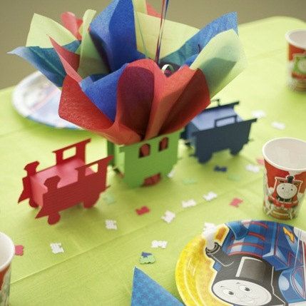 Railroad Birthday Party, Train Themed Birthday Party, Bucket Centerpiece, Train Birthday Theme, Train Costume, Train Baby Shower, Train Party Decorations, Birthday Centerpiece, Train Table