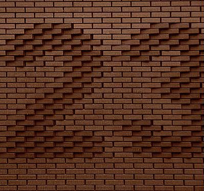 Black Brick Wall, Brick Detail, Brick Art, Environmental Graphic Design, Black Brick, Brick Architecture, Parametric Design, Wood Mosaic, Brick Facade