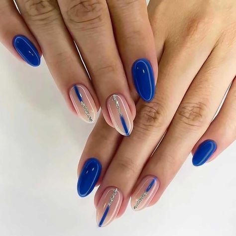 PRICES MAY VARY. 【Service Guarantee】If you have any questions about this blue medium press on nails, please feel free to contact us by Email. In case of transportation damage or quality problems, REPLACEMENT guarantee is provided. 【Eco-Friendly】Our almond fake nails are made of environmentally friendly ABS resin material, which is non-toxic, tasteless and environmentally friendly. 【Package Contents】24 PCS Press on Nails & A Nail File & Jelly Glue Stickers.(Durability of jelly glue is NOT as good Full Cover Nail Tips, Nagel Tips, Nail Type, Acrylic Set, Girls Nails, Nail Art Hacks, False Nail, Nail Games, Artificial Nails