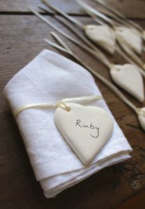 Diy Personalised White Ceramic Hearts - wedding favours Diy Porcelain, Wedding Hearts, Ceramic Hearts, Heart Favors, Heart Wedding Favors, Rose Gold Ribbon, Cake Accessories, Glassine Bags, Clay Ornaments