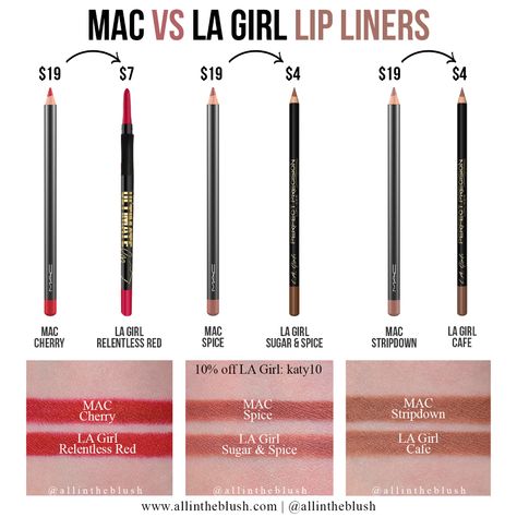 LA Girl Dupes for MAC Lip Liners - All In The Blush Nyx Butter Lipstick, Best Lip Liners, Mac Lip Liner, Mac Lip Pencil, Girls Lipstick, Mac Lip, Mac Lips, Lip Liners, Matte Lip Color