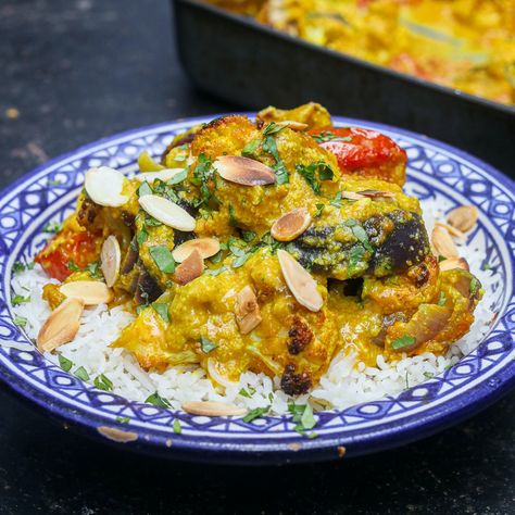 MOB Kitchen — Coconut Cauliflower Traybake Curry Sweet Potato Chickpea Curry, Best Cauliflower Recipe, Coconut Cauliflower, Mob Kitchen, Cauliflower Soup Recipes, Cauliflower Dishes, Whole Roasted Cauliflower, Easy Cauliflower, Chickpea Stew