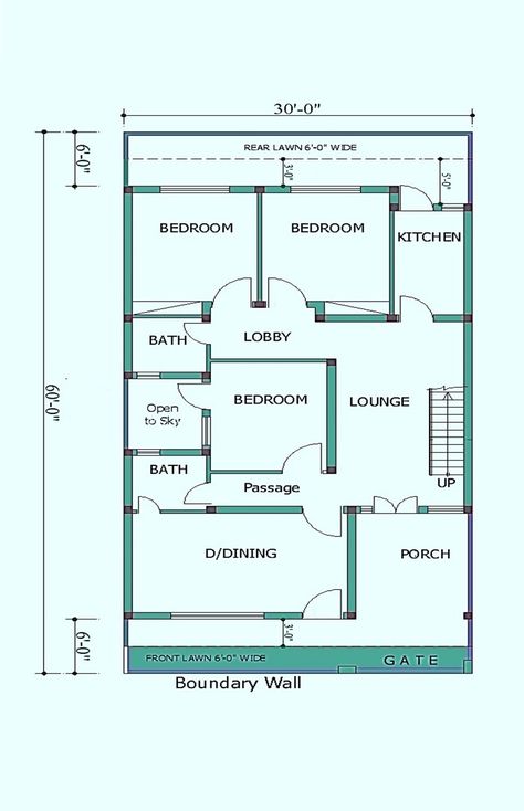 30'x60' house plan. Total plot area = 1800 sq.ft. This plan has three bedrooms, one kitchen, two washrooms, one lounge / sitting room, one drawing room and car parking for one car. Youtube link:- https://youtu.be/2-_-7REKaoc 30x45 House Plans East Facing, 60×40 House Plans East Facing, 40x50 House Plans Layout East Facing, 30×60 East Facing House Plan, 30 X 60 House Plans Layout East Facing, Three Bedroom House Plan, Three Bedroom House, House Sitting, First Kitchen