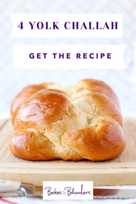 4 Yolk Challah Recipe - Bakes and Blunders Yolk Recipes, Challa Bread, Egg And Bread Recipes, Simple Bread Recipe, Egg Yolk Recipes, Challah Recipe, Challah Bread Recipes, Baking Bad, Simple Bread