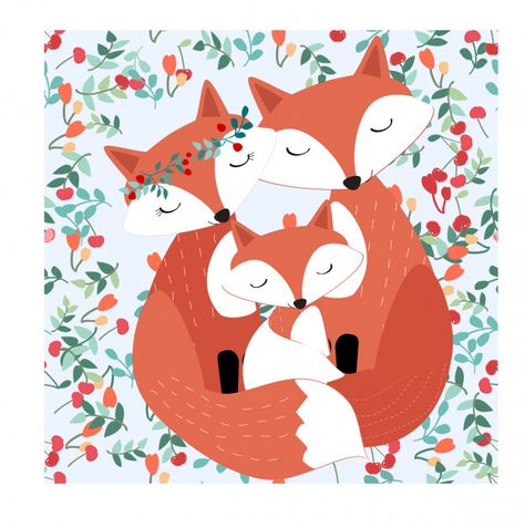 Baby Room Paintings, Fox Nursery Art, Fox Family, Fox Baby Shower, Fox Nursery, Fox Drawing, Baby Art Projects, Belly Painting, Fox Illustration