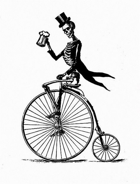 Skeleton On Bike, Magician Tattoo, Bicycle Tattoos, Tattoo Bike, Bike Tattoo, Bicycle Tattoo, Bike Storage Garage, Bike Tattoos, Bike Drawing