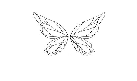 Fairy Wings Tattoo Stencil, Fairy Wing Tattoo Stencil, Fairy Butterfly Wings Tattoo, Butterfly Wings Outline, Aesthetic Butterfly Outline, Wings Tattoo, Tattoo Stencils, Game Character, Tatting